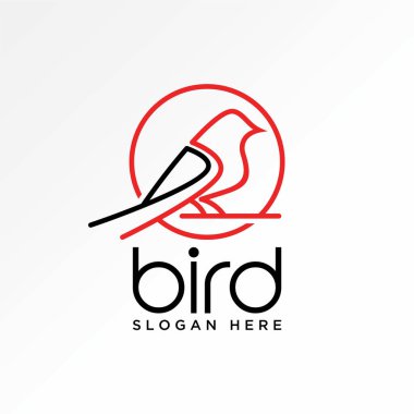 Logo tasarımı grafik konsepti yaratıcı vektör premium hisse senedi soyut amblem çemberi özgün çizgi çizimi özgürlük yaratıcı çizim ile ilişkili kuş sapı üzerinde sanat