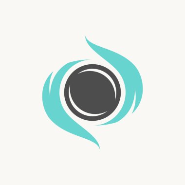 Logo tasarımı grafik konsepti soyut premium vektör stoğu benzersiz enerji döngüsü rüzgar veya ateş etkisi dalga gücü. İlgili dinamik ruh yoga patlaması