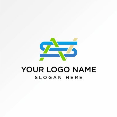 Logo tasarımı grafik konsepti yaratıcı premium vektör stok harfi ilk AVS NS veya SN font kesim şablonu. Monogram tipografi teknolojisiyle ilişkili