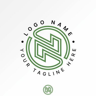 Logo tasarımı grafik konsepti yaratıcı premium vektör stok görüntü grafiği başlangıç N veya Z iki çift çizgili yazı tipi daire sonsuzluk monogram teknisyeni