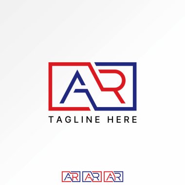 Logo tasarımı grafik konsepti yaratıcı premium vektör stok görüntü grafiği ilk AR font çizgisi kare modayı monogram tipografi markalaşması için kesme sanatı