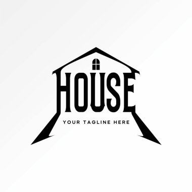 Logo tasarımı grafiksel konsept yaratıcı premium vektör stok resmi en üst metin yazı tipi ev yazı tipi çatı metaliği pencere bina mimarı dış