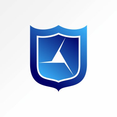 Logo tasarımı grafik konsepti yaratıcı premium vektör stok görüntü üstü satışı rozet kalkanı üçgeni fan bıçağı metal sirkülasyonu üfleme koruması