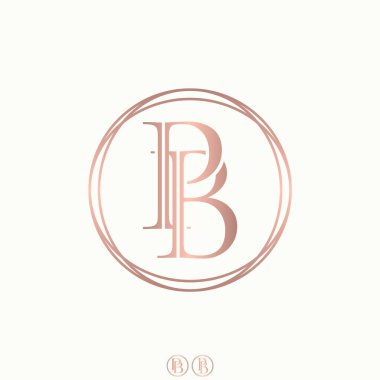 Logo tasarımı grafiksel konsept yaratıcı premium vektör stok resim üstü ilk PB veya BP serif yazı tipi kesim çizgi zarif sanat monogram tipografi markalaşması satar