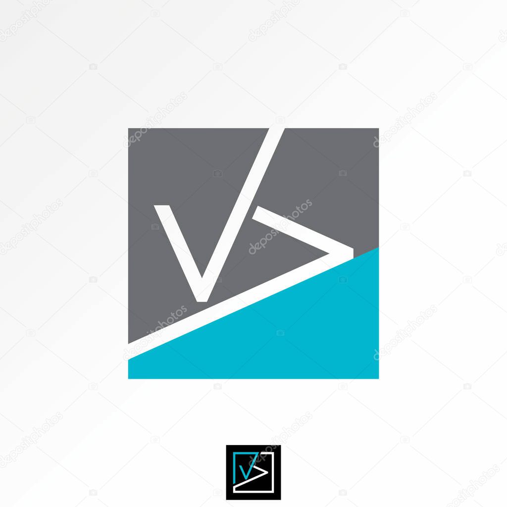 Logo design graphic concept creative premium vector stock image top sell initial VV K KV font line flip view on square monogram typo media tech brand