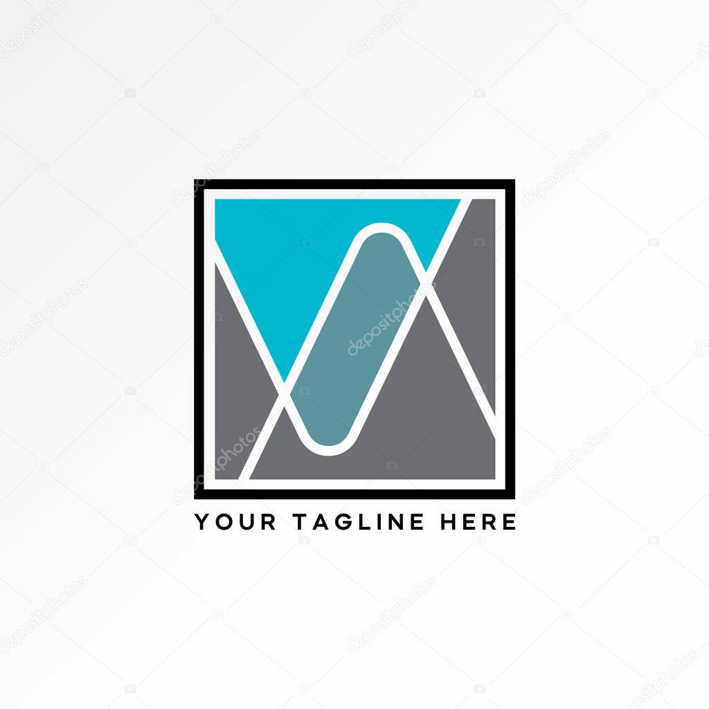 Logo design graphic concept creative premium vector stock image top sell initial VV font line flip view on square monogram typography media tech brand