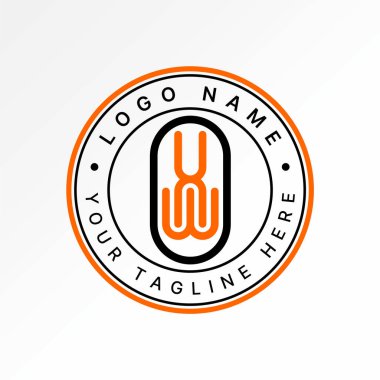 Logo tasarımı grafik konsepti yaratıcı premium vektör stok resim üstü ilk HW UNW satır yazı tipi fikir tasarımcısı monogram tipi