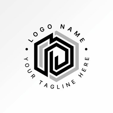 Logo tasarımı grafiksel konsept yaratıcı premium vektör stok resim üstü ilk RP RPD yazı tipi satışı bağlantılı altıgen monogram teknografi işi