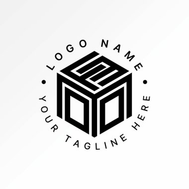 Logo tasarımı grafik konsepti yaratıcı premium vektör stok resim üstü ilk FEM font altıgen kutu küp trend teknogram tipografi markası satar