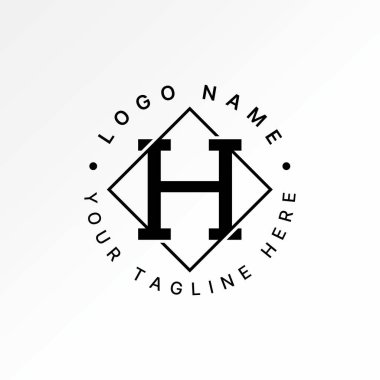 Logo tasarımı grafik konsepti yaratıcı premium vektör stok resim üstü ilk H font spor çizgi kare desen dekor satmak monogram sanat danışmanlık yasası