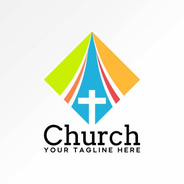 Logo tasarımı grafik konsepti yaratıcı premium vektör stok imajı üstü kare kesim Swoosh kilise ruhu dua cemaati inanç hayırseverliğine inanıyor