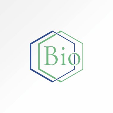 Logo tasarımı grafik konsepti yaratıcı premium vektör stok görüntü üstü sağda ve solda iki altıgen satar Bio helix heath care medikal bal hücre