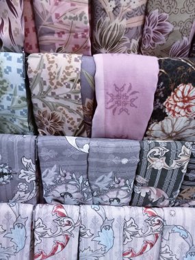 Çok renkli tekstilin tam çerçeve görüntüsü