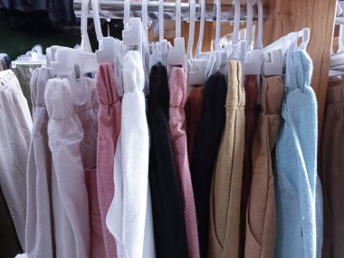 Çok renkli tekstilin tam çerçeve görüntüsü