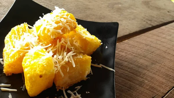 Singkong Keju Manioc Frit Parsemé Fromage — Photo