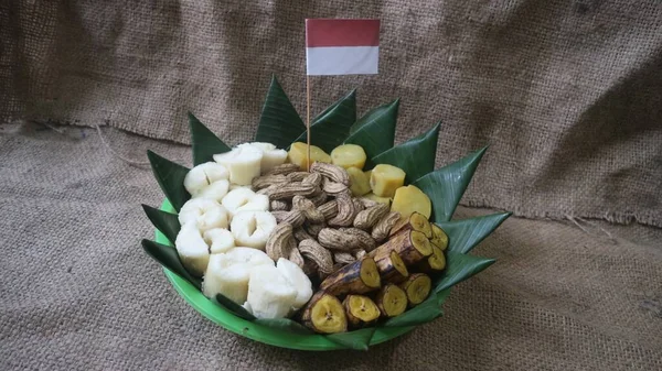 Polo Pendem Merah Putih Est Aliment Traditionnel Javanais Compris Manioc — Photo