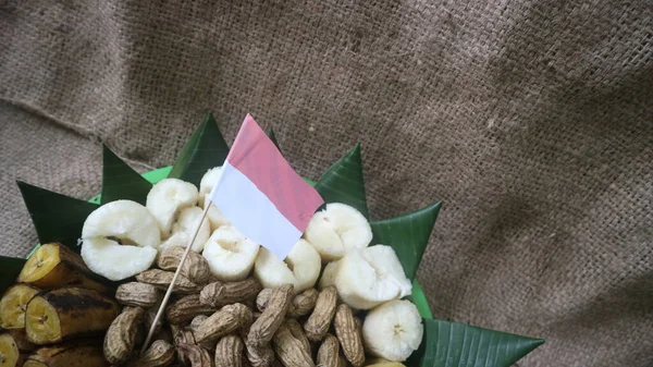 Polo Pendem Merah Putih Est Aliment Traditionnel Javanais Compris Manioc — Photo