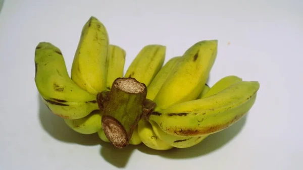 Banane Isoliert Weiß Eine Beliebte Frucht Die Einfach Essen Ist — Stockfoto