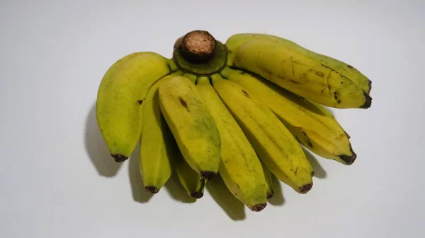 Banán Izolált Fehér Népszerű Gyümölcs Amely Könnyen Fogyasztható Eltávolításával Vastag — Stock Fotó