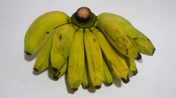 Banán Izolované Bílé Populární Ovoce Které Snadné Jíst Odstraněním Své — Stock fotografie