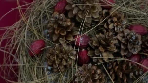 Latar Belakang Natal Putaran 360 Derajat Pinus Kering Berputar Latar — Stok Video
