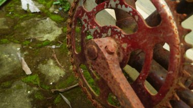 Eski bisikletin kırsal bir parçası, eski bir arkaplan