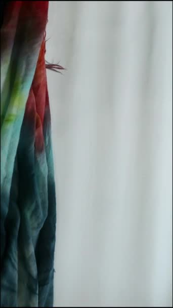 Абстрактная Красочная Ткань Отодвинута Сторону Скопировать Пространство Фон События Искусства — стоковое видео