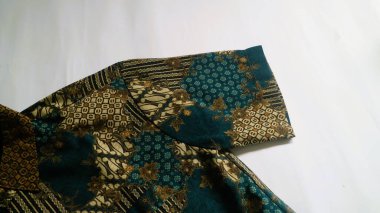 Endonezya eşsiz batik kumaş, renkli çiçek desenli doku arkaplanı 