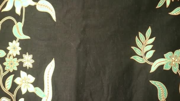 Індонезія Текстура Тканини Тканини Текстиль Шпалери Тло Візерунка Батика — стокове відео