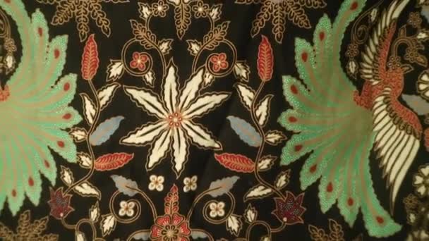 Indonezja Tkanina Tkanina Tekstury Tekstylia Tapety Batik Wzór Tła — Wideo stockowe