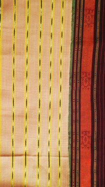 Endonezya 'dan eşsiz desenli el yapımı, desenli çok renkli etnik kumaş arka planı.