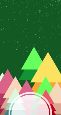 Selamlama, kopyalama alanı, basit konsept mevsimsel festival için çeşitli renk Noel ağacı gruplarının 4K videosu
