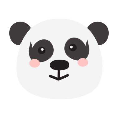 Hayvan Suratı Çizimi. Egzotik ve sevimli hayvan suratı. Karakterler beyaz arka planda sevimli hayvan yüzü portresi.