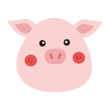 Hayvan Suratı Çizimi. Egzotik ve sevimli hayvan suratı. Karakterler beyaz arka planda sevimli hayvan yüzü portresi.