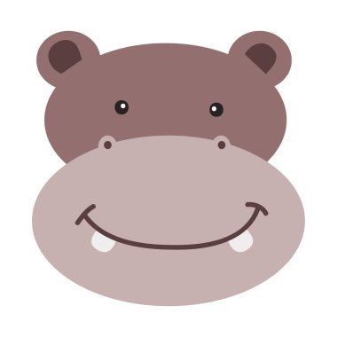 Hayvan Suratı Çizimi. Egzotik ve sevimli hayvan suratı. Karakterler beyaz arka planda sevimli hayvan yüzü portresi.