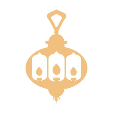 İslami Fener İllüstrasyonu. Ramazan Mübarek 'in sembolleri, Asılı Altın Fenerler, Arap lambaları, fenerler ay, fener elementi, yıldız, sanat, vektör ve illüstrasyon