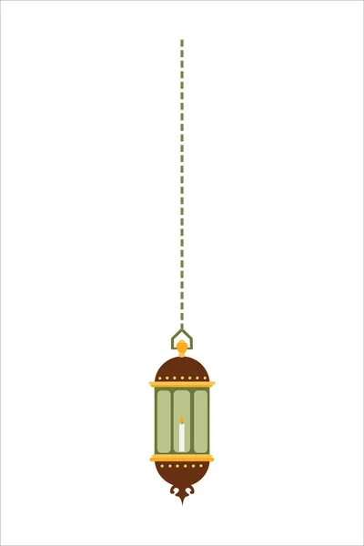 伊斯兰灯笼图解 拉马丹 穆巴拉克 挂金灯笼 阿拉伯灯笼 灯笼月 灯笼元素 矢量和图解的符号 — 图库矢量图片