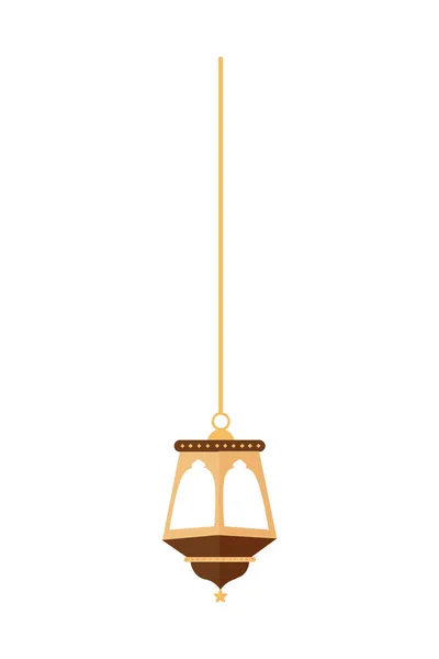 Ilustración Linterna Islámica Símbolos Ramadán Mubarak Linternas Colgantes Oro Lámparas — Vector de stock