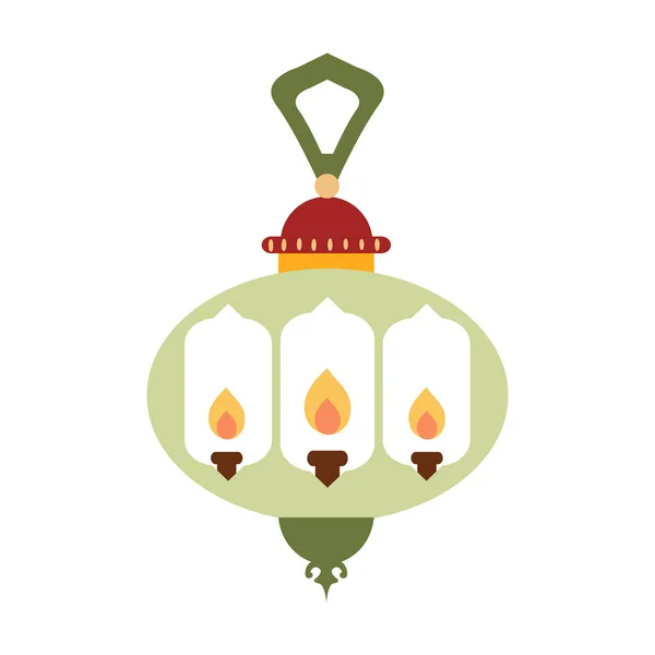 Islamic Lantern Illustration Symbols Ramadan Mubarak Hanging Gold Lanterns Arabic — Stock Vector