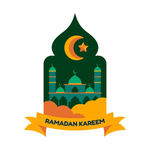Ramadán Kareem Con Adorno Ilustración Islámica Ramadán Kareem Saludo Fondo — Vector de stock