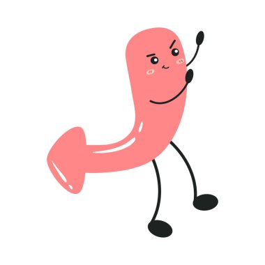 Komik duygu vektörü çizgi film karakterlerine sahip oklar çizgi filmi beyaz arkaplanda izole edilmiş..