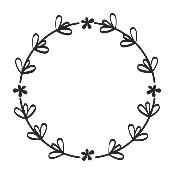 Hand Drawn Floral Wreath Botanical Frames Wildflowers Herbs Branches Wedding — Stock Vector