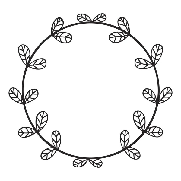 Handgezeichneter Blumenkranz Botanische Rahmen Aus Wildblumen Kräutern Und Zweigen Für — Stockvektor