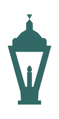 İslami Fener İllüstrasyonu. Ramazan Mübarek 'in sembolleri, Asılı Altın Fenerler, Arap lambaları, fenerler ay, fener elementi, yıldız, sanat, vektör ve illüstrasyon