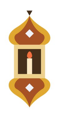 İslami Fener İllüstrasyonu. Ramazan Mübarek 'in sembolleri, Asılı Altın Fenerler, Arap lambaları, fenerler ay, fener elementi, yıldız, sanat, vektör ve illüstrasyon