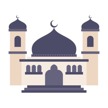 Modern Düz İslami Cami Binası, Diyagramlar, Harita, Bilgi, İllüstrasyon ve Diğer Grafiksel Varlıklar İçin Uygun. Geleneksel arabesk süslemesi.