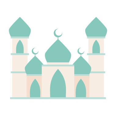 Modern Düz İslami Cami Binası, Diyagramlar, Harita, Bilgi, İllüstrasyon ve Diğer Grafiksel Varlıklar İçin Uygun. Geleneksel arabesk süslemesi.