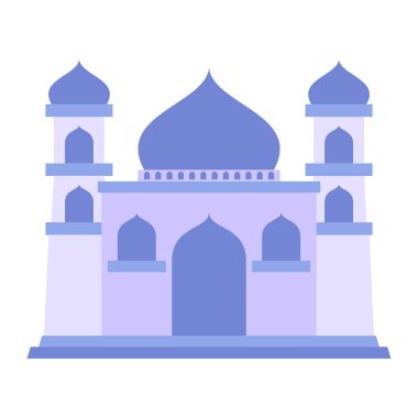 Modern Düz İslami Cami Binası, Diyagramlar, Harita, Bilgi, İllüstrasyon ve Diğer Grafiksel Varlıklar İçin Uygun. Geleneksel arabesk süslemesi.