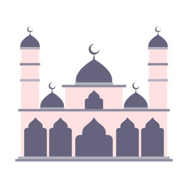 Modern Düz İslami Cami Binası, Diyagramlar, Harita, Bilgi, İllüstrasyon ve Diğer Grafiksel Varlıklar İçin Uygun. Geleneksel arabesk süslemesi.