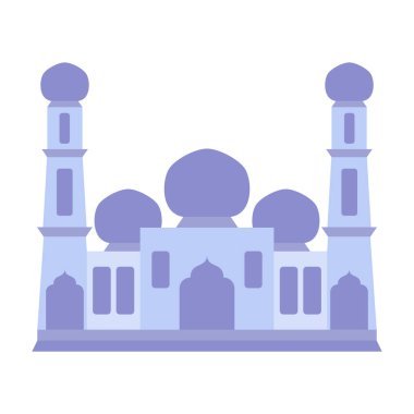 Modern Düz İslami Cami Binası, Diyagramlar, Harita, Bilgi, İllüstrasyon ve Diğer Grafiksel Varlıklar İçin Uygun. Geleneksel arabesk süslemesi.